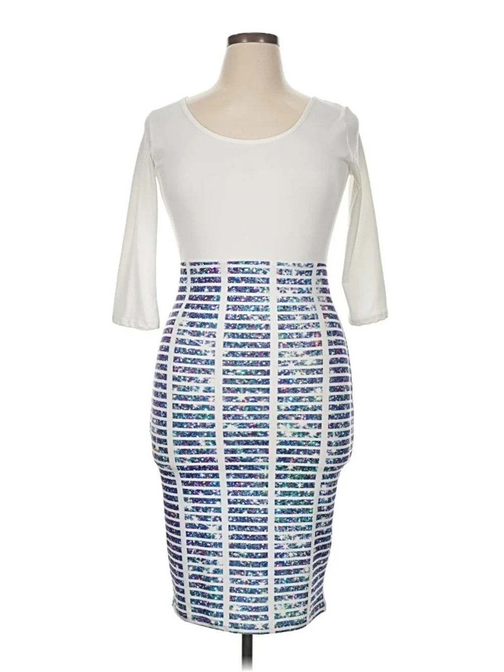 Mini Bodycon Pencil Dress Exist Size L Retro 80s Party Stretch